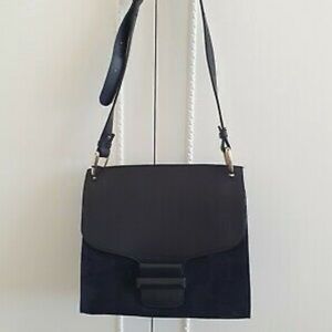 Massimo Dutti suede and leather contrasting bag